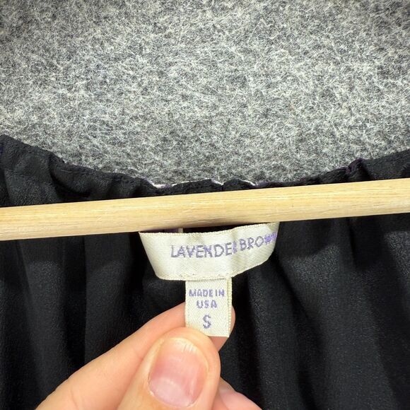 Lavender Brown Dress Women S Small Black Colorblock Sheath Short Tasseled V-Neck - Picture 3 of 7